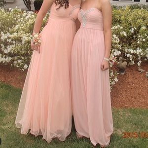 Pink strapless prom dress